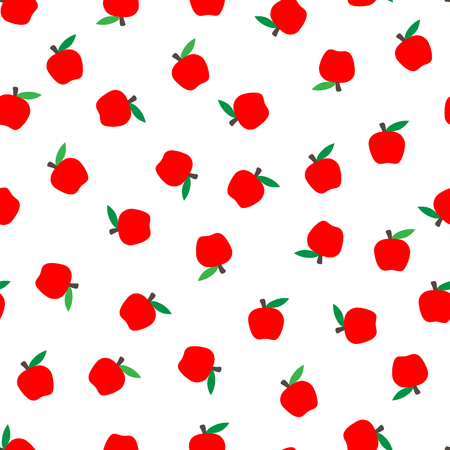 seamless background with red apples. Autumnal seasonal background, school bright fruitsのイラスト素材