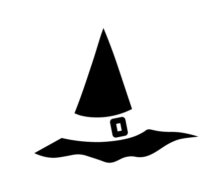 Witch Hat for Halloween.Witch Hat Vector Icon . hats with straps and buckles, icon for apps and websites.のイラスト素材