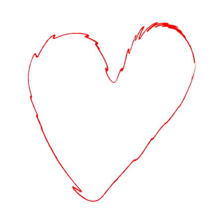 vector heart curve with a thin line.thin line of life heart. elegant illustration for Valentine's Day.のイラスト素材