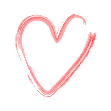 Vector heart with a dry brush. Valentine day. grunge illustration. Hand drawn grunge hearts. Love symbol . watercolorのイラスト素材