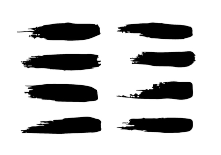 set of vector brush strokes for decor and logo.Set of grunge brush strokesのイラスト素材