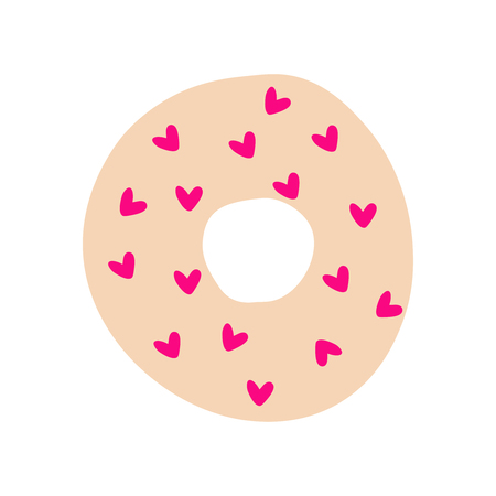 simple donut illustration. Donut isolated on white background.のイラスト素材