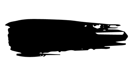 Vector dry brush stroke. Grunge distress textured design element. Black painted brush stroke .のイラスト素材