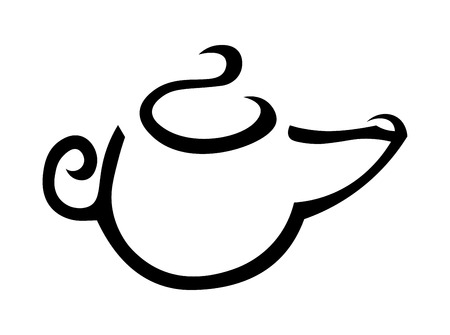 Kettle vector outline isolated. tea sign. logo iconのイラスト素材