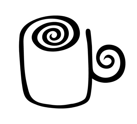 tea cup vector outline isolated. tea sign. logo icon designのイラスト素材