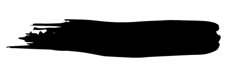Vector dry brush stroke. Grunge distress textured design element. Black painted brush stroke .のイラスト素材