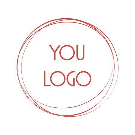 Label, design element, frame. elegant logo circles. fashion logo design. abstract circle line shape illustration. Hand drawn circle shape.のイラスト素材
