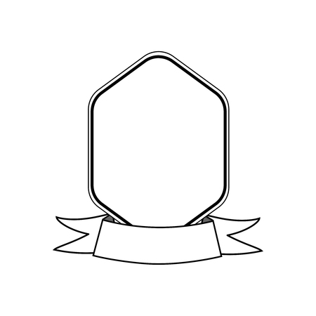 Label, design element, frame. hexagon with rounded edges. tape. elegant logo. fashion logo design. abstract line shape illustrationのイラスト素材