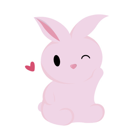 Vector illustration for kids cute bunny. Pink bunnyのイラスト素材