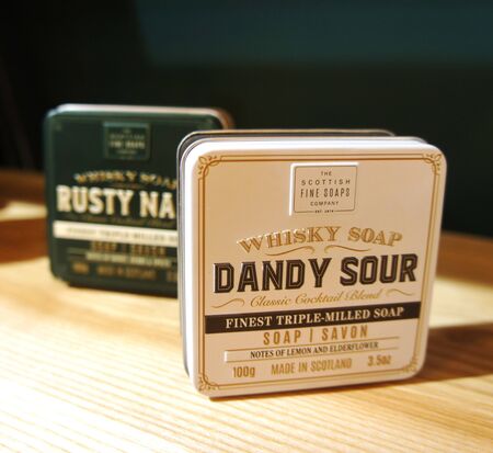 dandy sour and rusty nail. Whisky Cocktail Soaps in a Tin. Scottish Fine Soaps.のeditorial素材