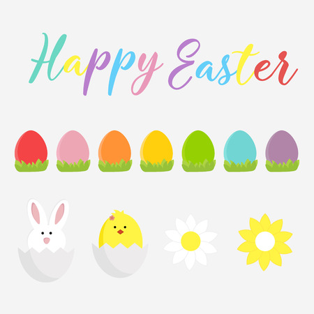 Set of children's vector illustrations for Easterのイラスト素材