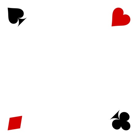playing card suits isolated on white background. Frame of card suits.