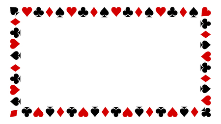 playing card suits isolated on white background. Frame of card suits.のイラスト素材