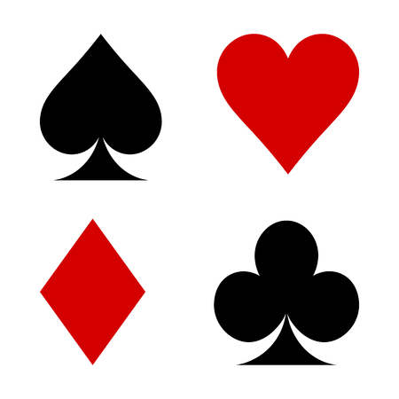 poker suits card. Set of playing card suits isolated on white background.のイラスト素材