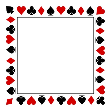 playing card suits isolated on white background. Frame of card suits.のイラスト素材