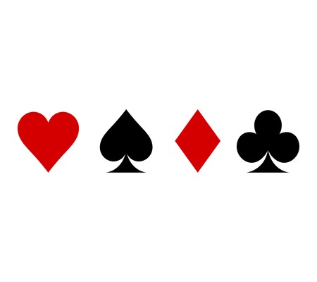 poker suits card. Set of playing card suits isolated on white background.のイラスト素材