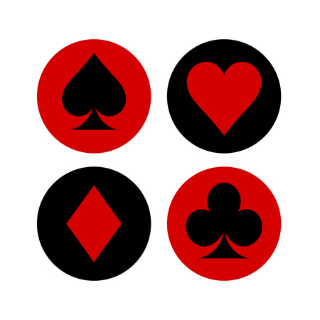 poker suits card. Set of playing card suits isolated on white background.のイラスト素材