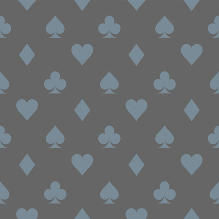 Vector illustration. Card icon gray pattern wallpaper vector background. Card suits seamless pattern.のイラスト素材