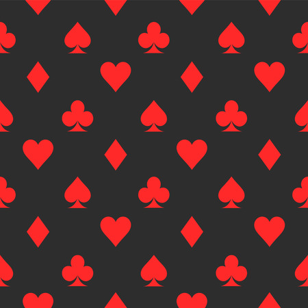 Vector illustration. Card icon pattern wallpaper vector background. Card suits seamless pattern.のイラスト素材
