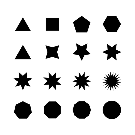Black set of geometric. Geometric shapes set vector.のイラスト素材