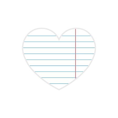 Paper heart cut from paper. Paper heart Valentines day on white background. Vector abstract heart.のイラスト素材