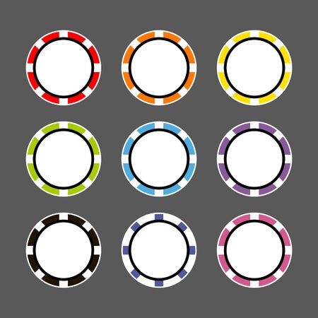 top view. Set of casino chips. vector poker chip. icon.のイラスト素材