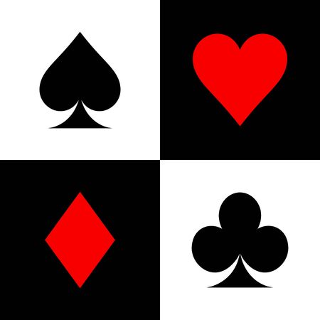 poker suits card. Set of playing card suits isolated on white background.のイラスト素材