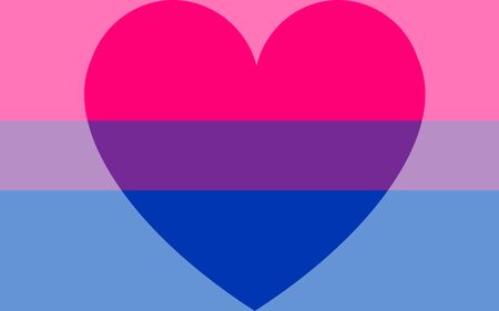 Homosexual love emblem. Vector Illustration lgbt bisexual flag with a heart. bisexual love concept. pride flag and LGBT pride flag.のイラスト素材