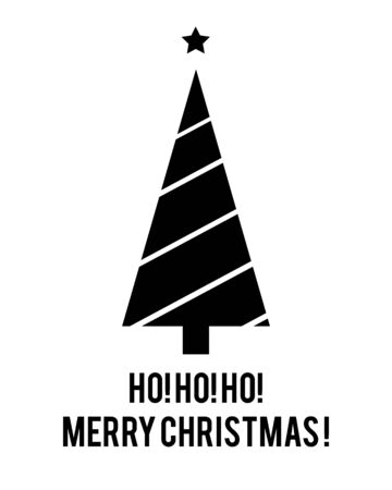 Vector card with christmas tree. Abstract cute decorative illustration for invitation. New Year tree made with heartsのイラスト素材