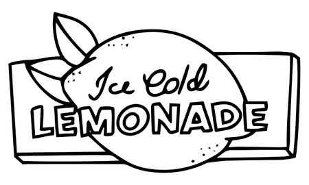 ice cold lemonsde poster hand draw. Illustration sign board of lemonade. doodle vector illustration isolated.のイラスト素材