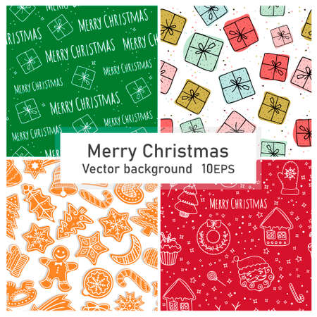 new year background Illustration for greeting cards, wrapping paper, invitations, posters. Merry Christmas set vector pattern seamless.のイラスト素材