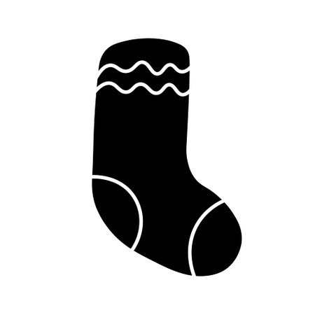 sock black icon isolated on a white background. Great for business use, logo, web applications. A symbol of clothes accessory.のイラスト素材