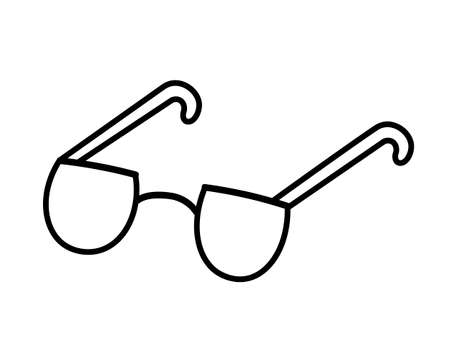 Glasses doodle icon. Drawing of a pair of glasses. Vector illustration in doodle style isolated on white background. Cute element for cards, posters, stickers and seasonal design. Single sunglasses.のイラスト素材