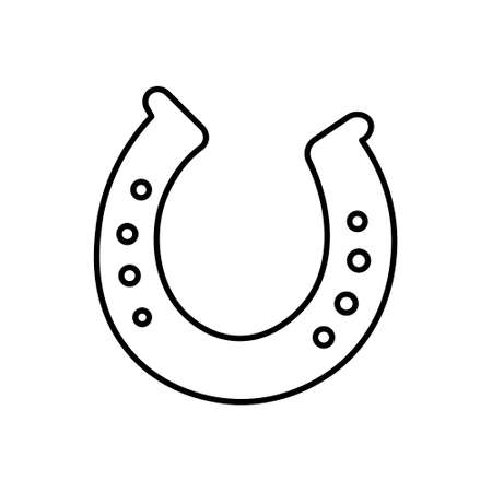 Lucky horseshoe. Luck symbols. Element for design. Horseshoe Icon. Vector illustration in doodle style isolated on background. St. Patricks Day.のイラスト素材