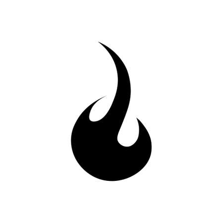 Fire flame icon. Black icon isolated. Vector illustration. Fire flame silhouette.のイラスト素材