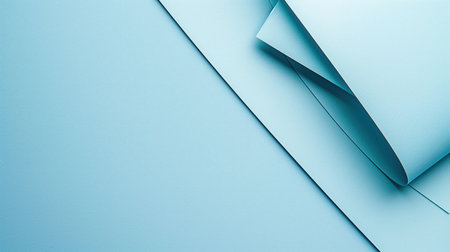 Close-up view of overlapping blue sheets of paper with clean modern lines and smooth texture perfect...