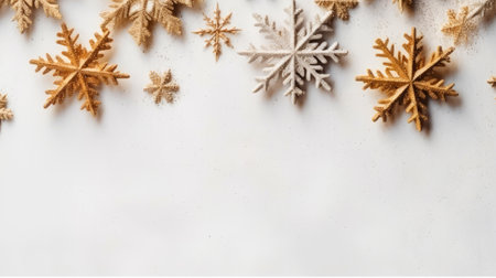 Christmas decorations on a white background. Space for text. Generative AI.の素材