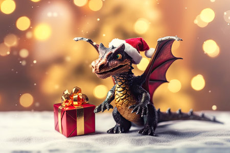 The dragon is a symbol of the New Year and Christmasの素材