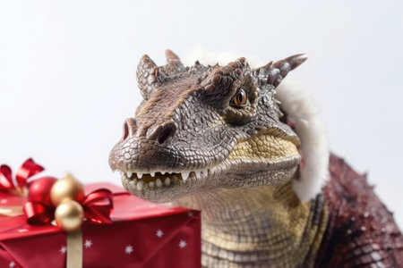 The dragon is a symbol of the New Year and Christmas. The concept of holiday shopping and giftsの素材