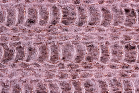 Knitted wool background. Pink fabric texture.の写真素材