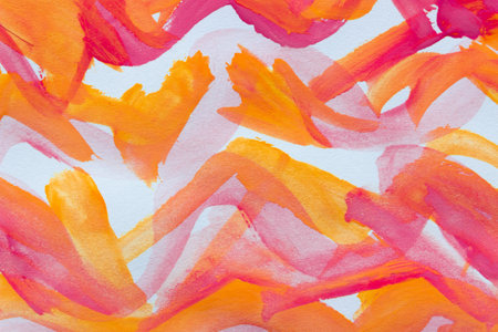 Background in magenta orange watercolor. abstract painting on paper.の写真素材