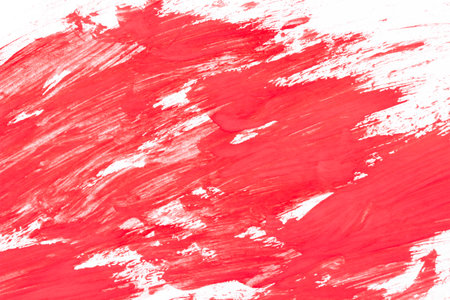 Red brush strokes on canvas with gouache. abstract painting.の写真素材