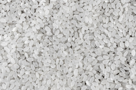Grains of rice cereals. view from above.の写真素材