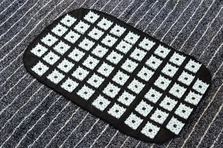 Acupuncture mat for feet. acupressure treatment. healthy lifestyle.の写真素材