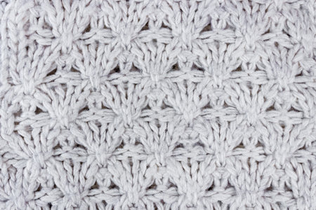 Texture of white knitted sweater.の写真素材
