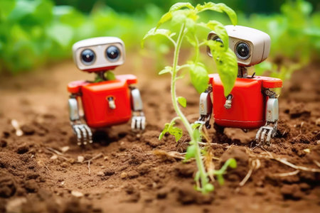 Advancing farming technology: the robotic farmers optimizing yields.の素材