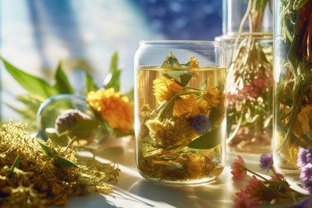 Tincture of dry medicinal plants, herbal medicineの素材