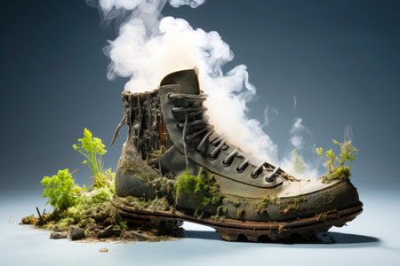 A shoe that prioritizes reducing its carbon footprint, incorporating greenery and endorsing city recycling initiatives to foster a better and more eco-friendly environment.の素材