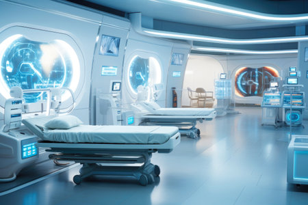 Transforming hospital wards: the future of high tech healthcare.の素材