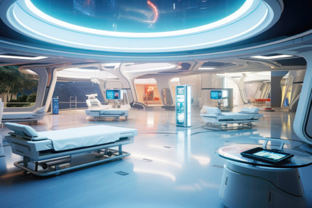 Futuristic hospital monitoring: leveraging technology for enhanced care.の素材